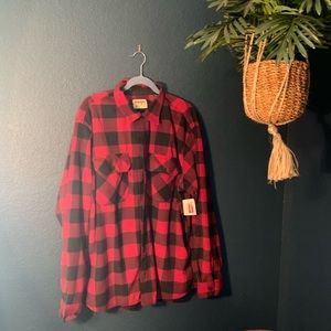 NWT Plaid Wrangler Authentics Men's Long Sleeve Heavyweight Fleece Shirt.